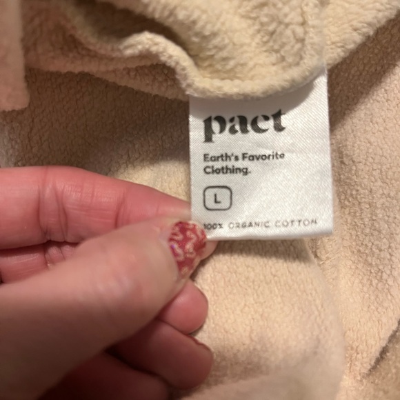 PACT kindness is cool cropped cotton pullover sweatshirt women’s large rainbow - Picture 4 of 6